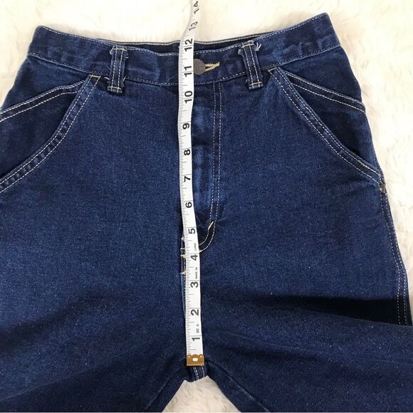 Vintage 50s Bareback Tapered Leg Cuffed Mom Jean‎ Rockabilly Dark Wash Size 0 - Picture 11 of 13